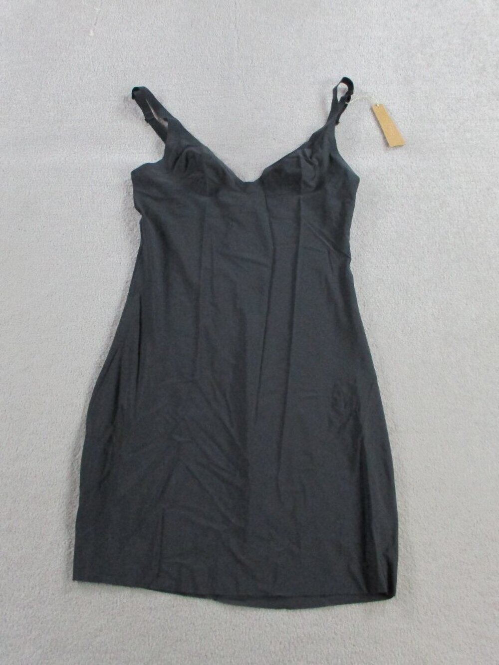 SKIMS Foundations Slip Dress Womens Medium Onyx Black Classic V Neck Adjustable - Picture 2 of 9